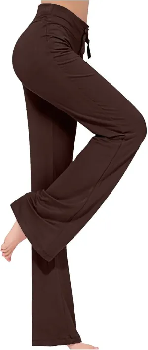Womens Yoga Sweatpants High Waist Wide Leg Lounge Pajamas Pants Casual Loose Pants with Drawstring & Pockets