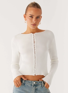 Wonderwall Lace Up Long Sleeve Top - White Printed Hoodie