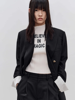 Wool Blend Double Breasted Blazer Wool Blend Double Breasted Blazer