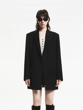 Wool Blend Long Blazer Wool Blend Long Blazer