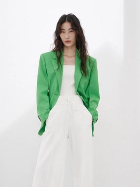 Wool Blend Waisted Blazer Wool Blend Waisted Blazer