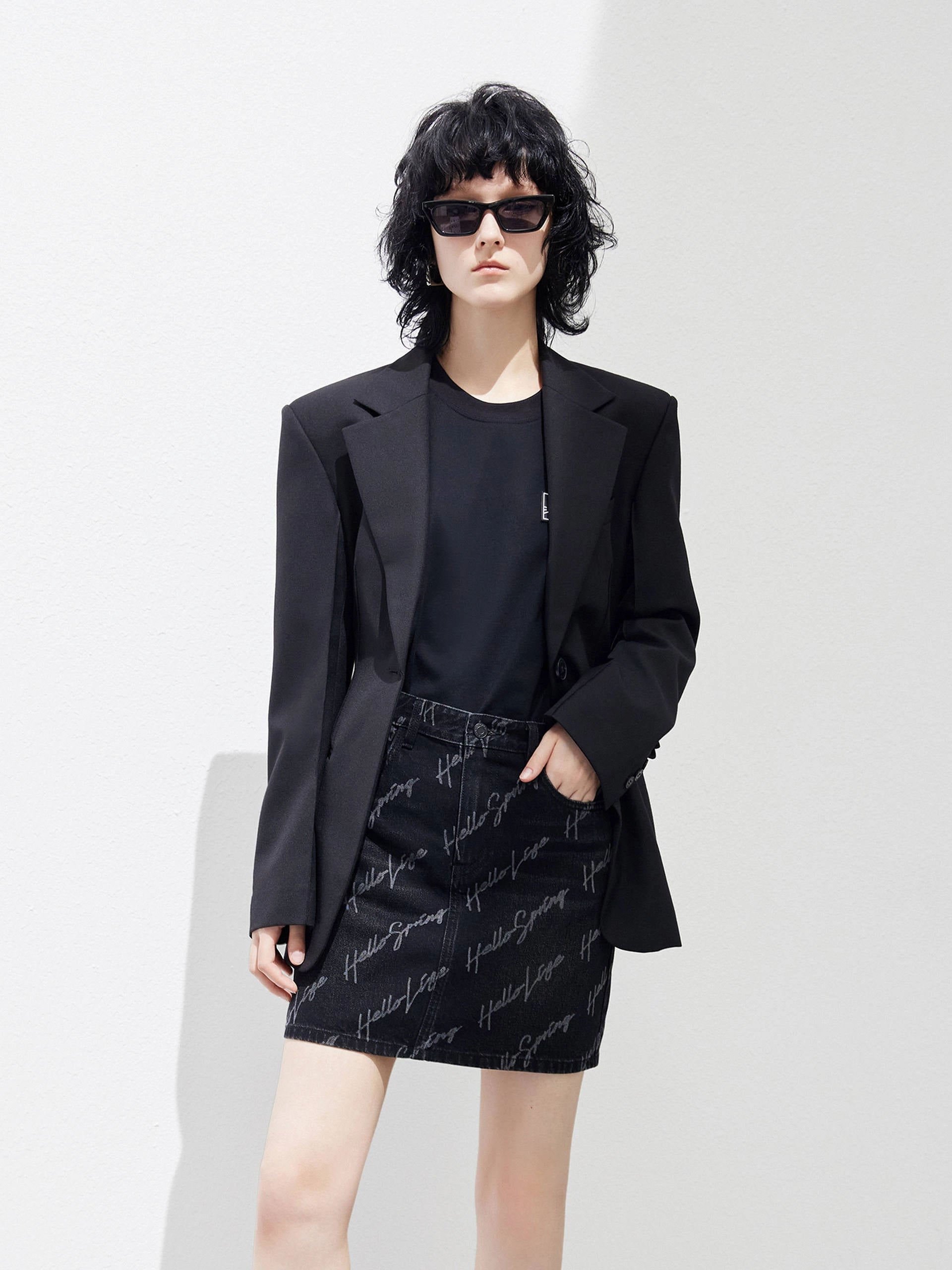 Wool Blend Waisted Blazer