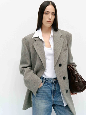 Wool Herringbone Blazer