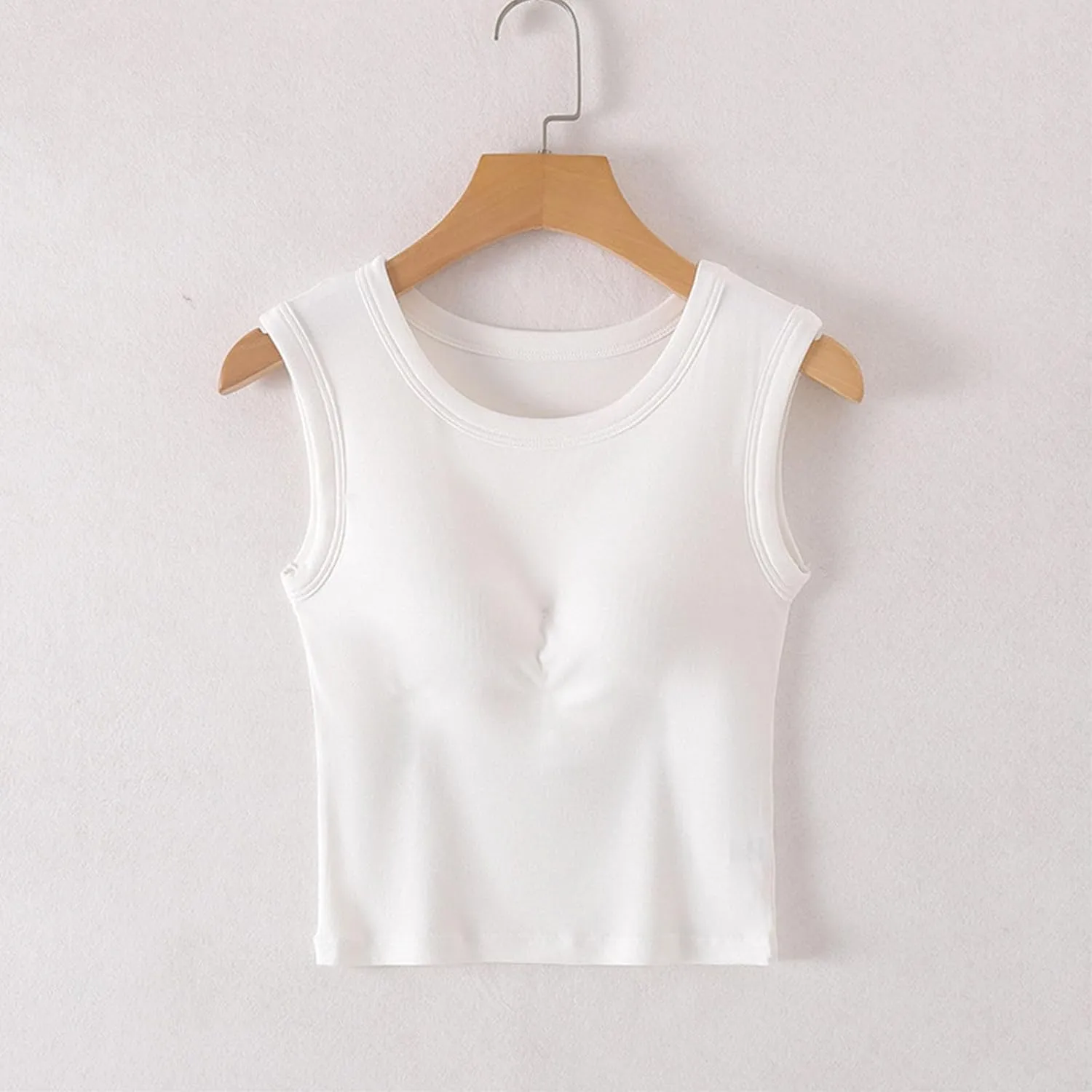 Workout Tank Tops for Women with Built in Bra, Slim Fit Crop Top, Basic Padded Camisole 2025 Summer Clothes