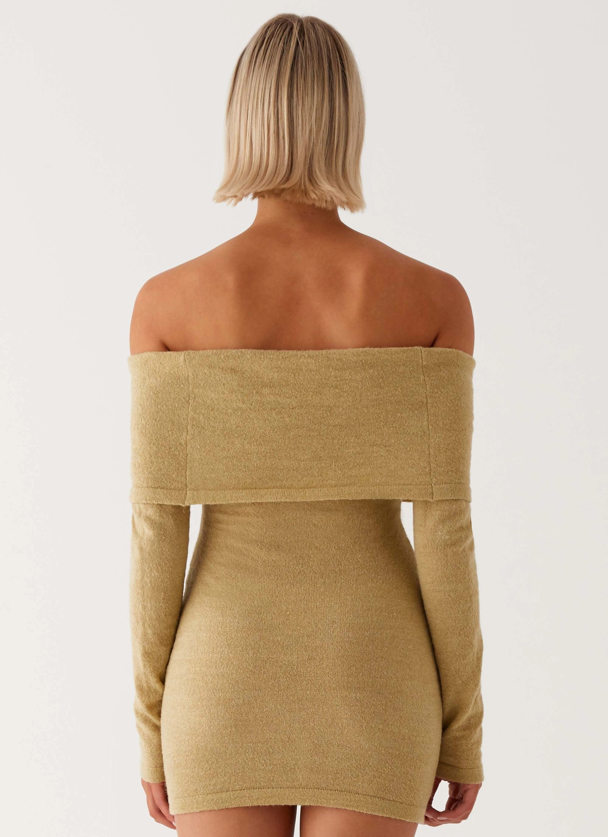 Myla Off Shoulder Mini Dress - Camel Resort Ready Classic and Chic
