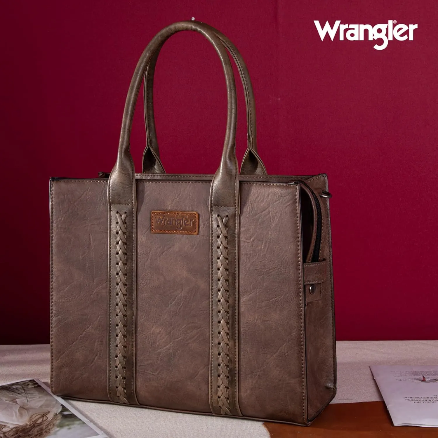 Wrangler Women's Crossbody Satchel Purse with Adjustable Strap