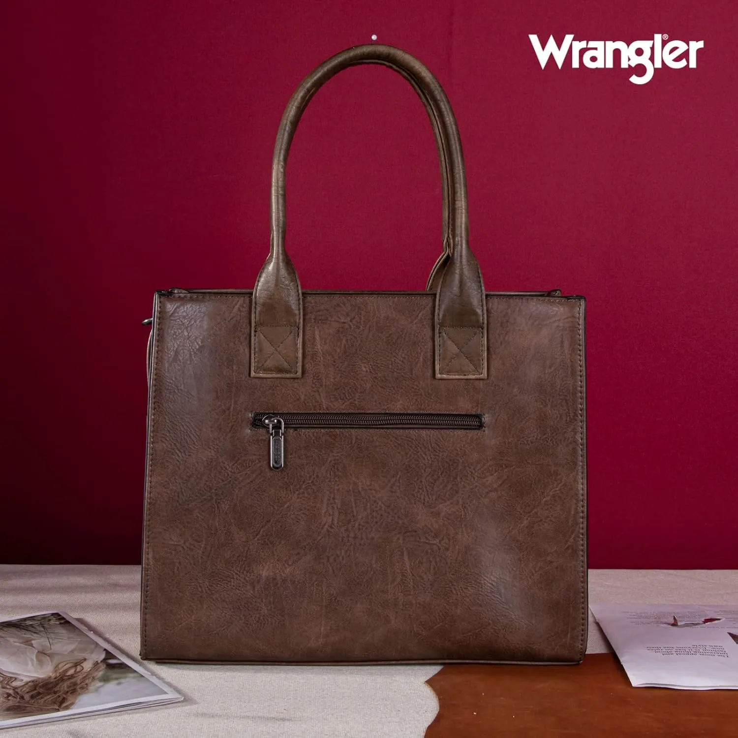 Wrangler Women's Crossbody Satchel Purse with Adjustable Strap