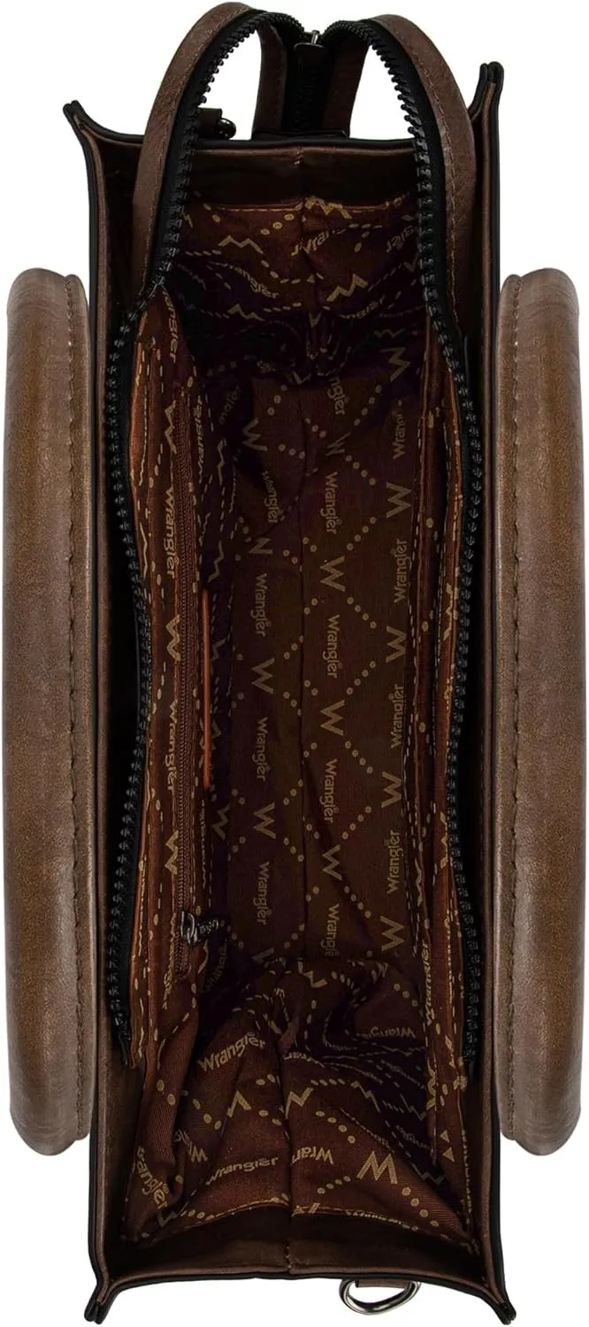 Wrangler Women's Crossbody Satchel Purse with Adjustable Strap