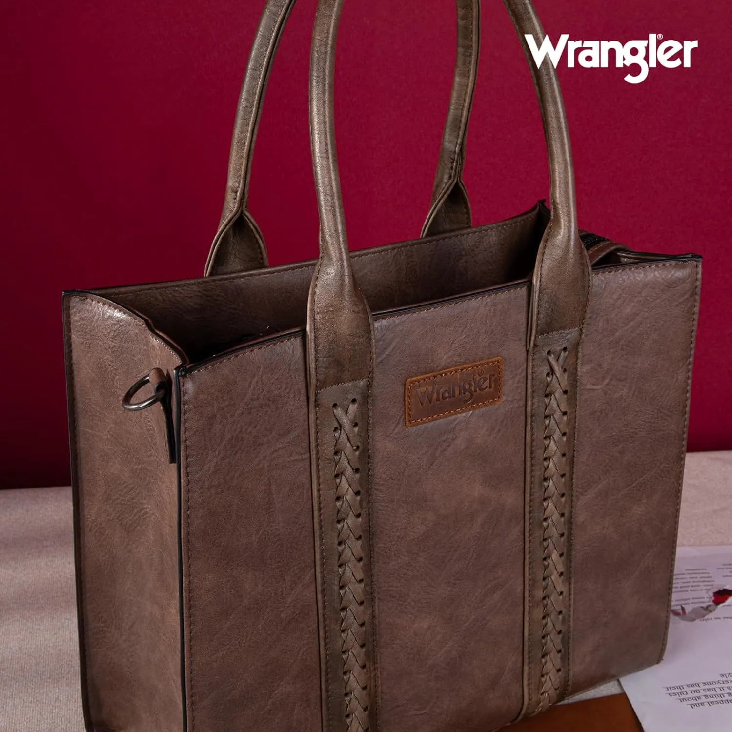 Wrangler Women's Crossbody Satchel Purse with Adjustable Strap