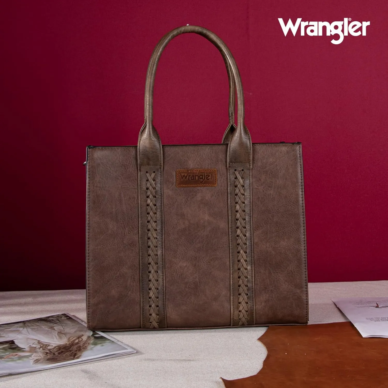 Wrangler Women's Crossbody Satchel Purse with Adjustable Strap