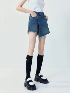 Wrap Cotton Denim Shorts Wrap Cotton Denim Shorts