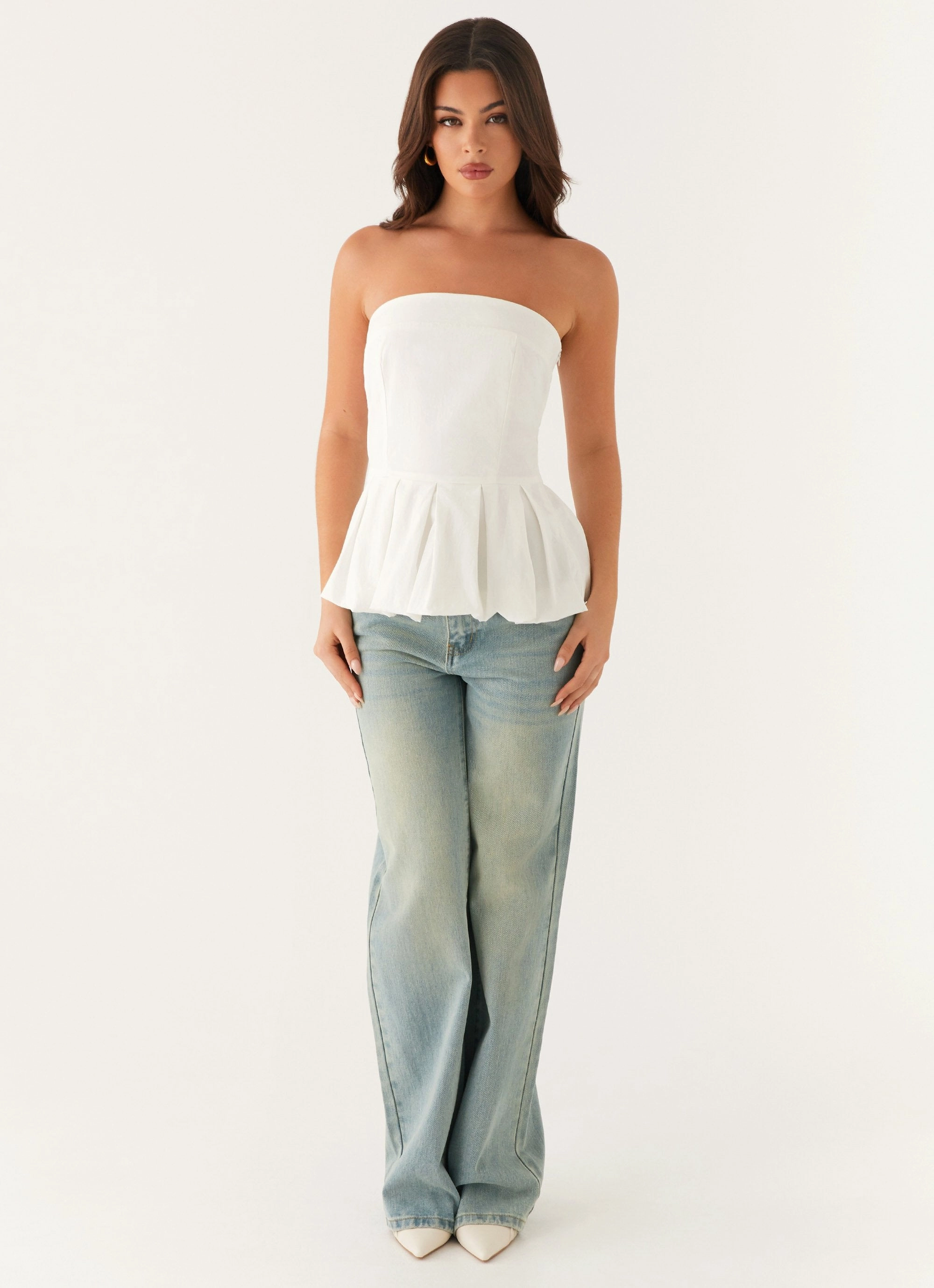 Ellen Bubble Hem Top - Ivory Chic and Stylish