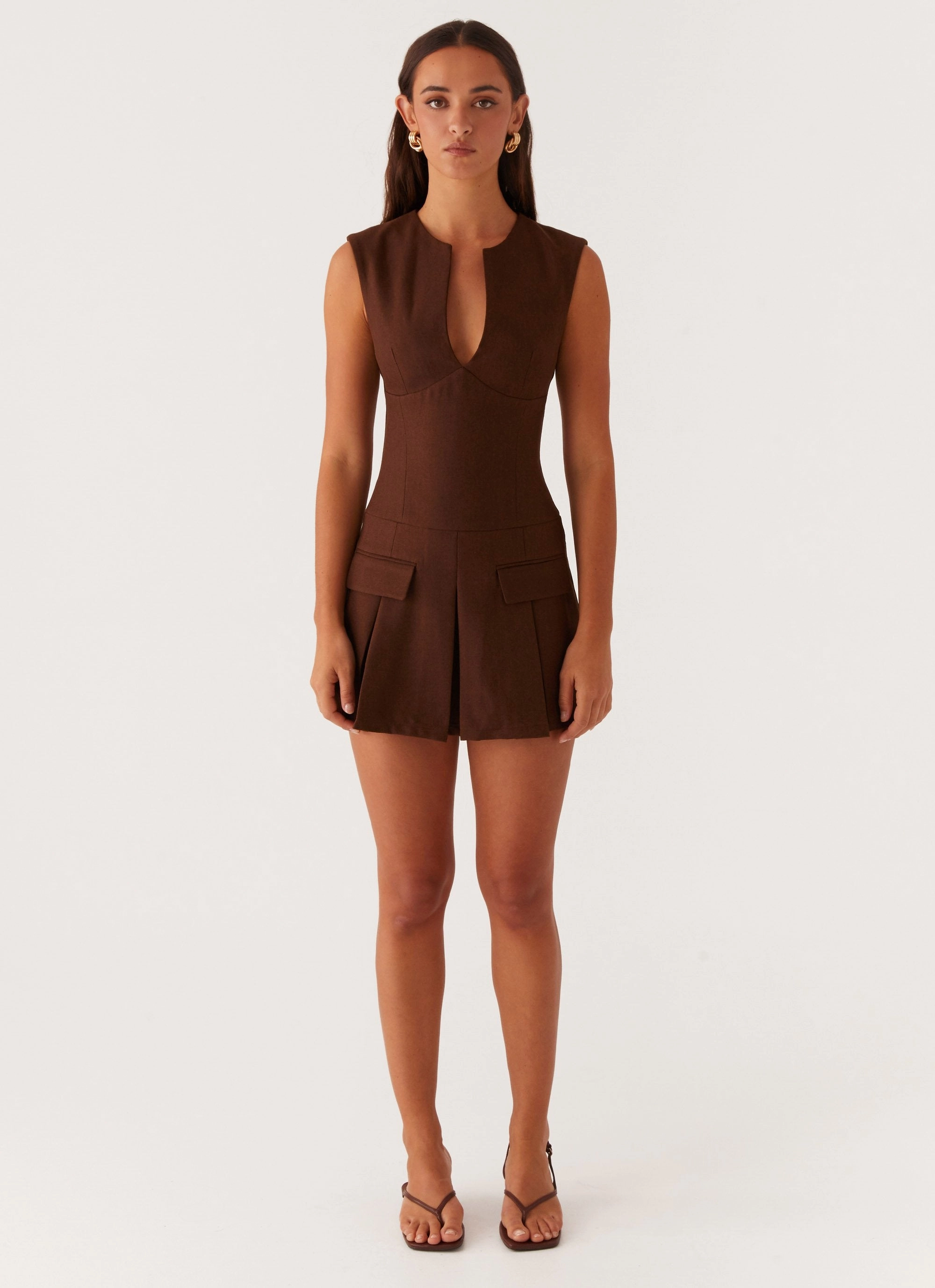 Charming Fit Cassia Mini Dress - Brown
