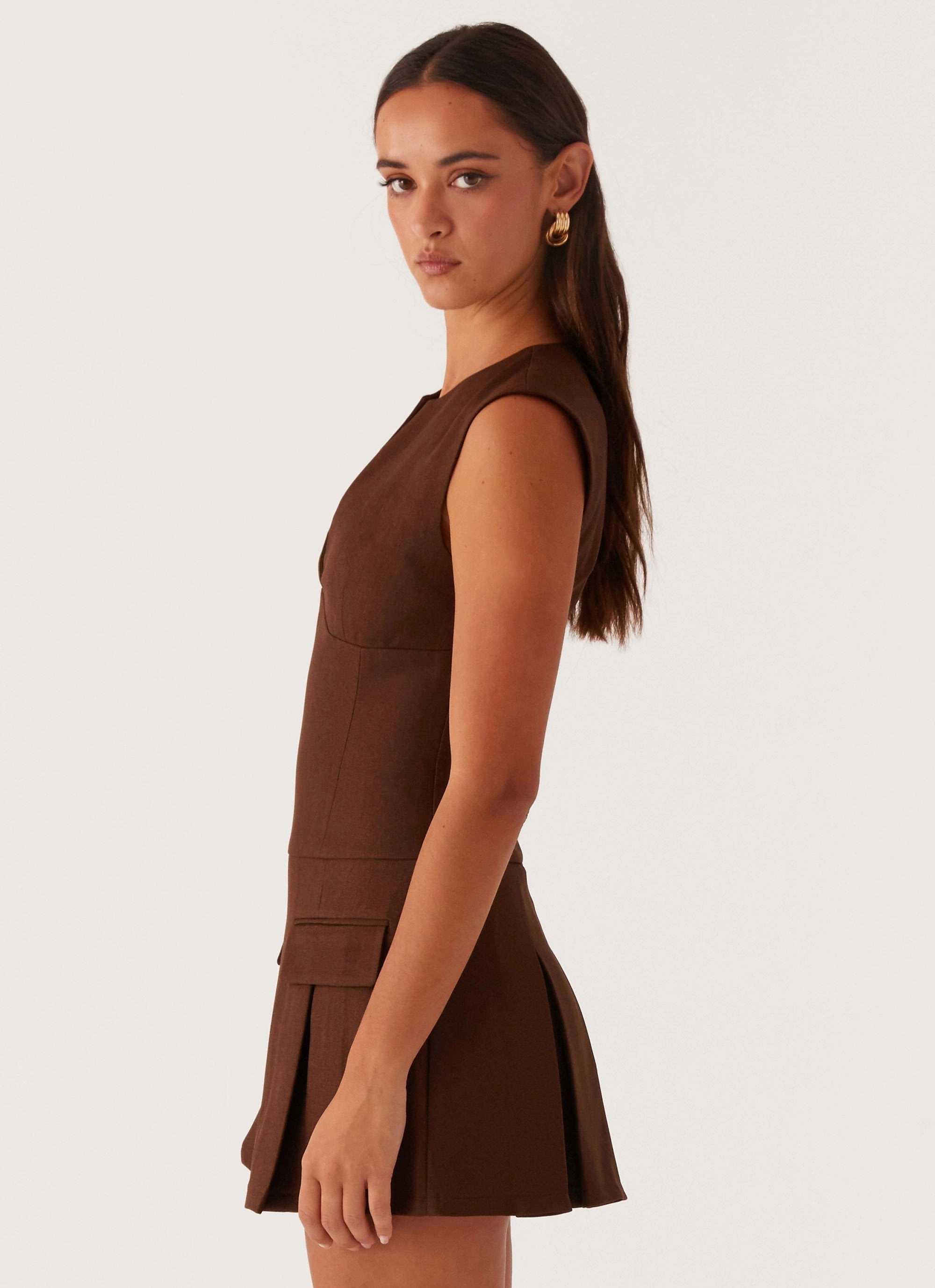 Cassia Mini Dress - Brown Fit For All Smooth Flow