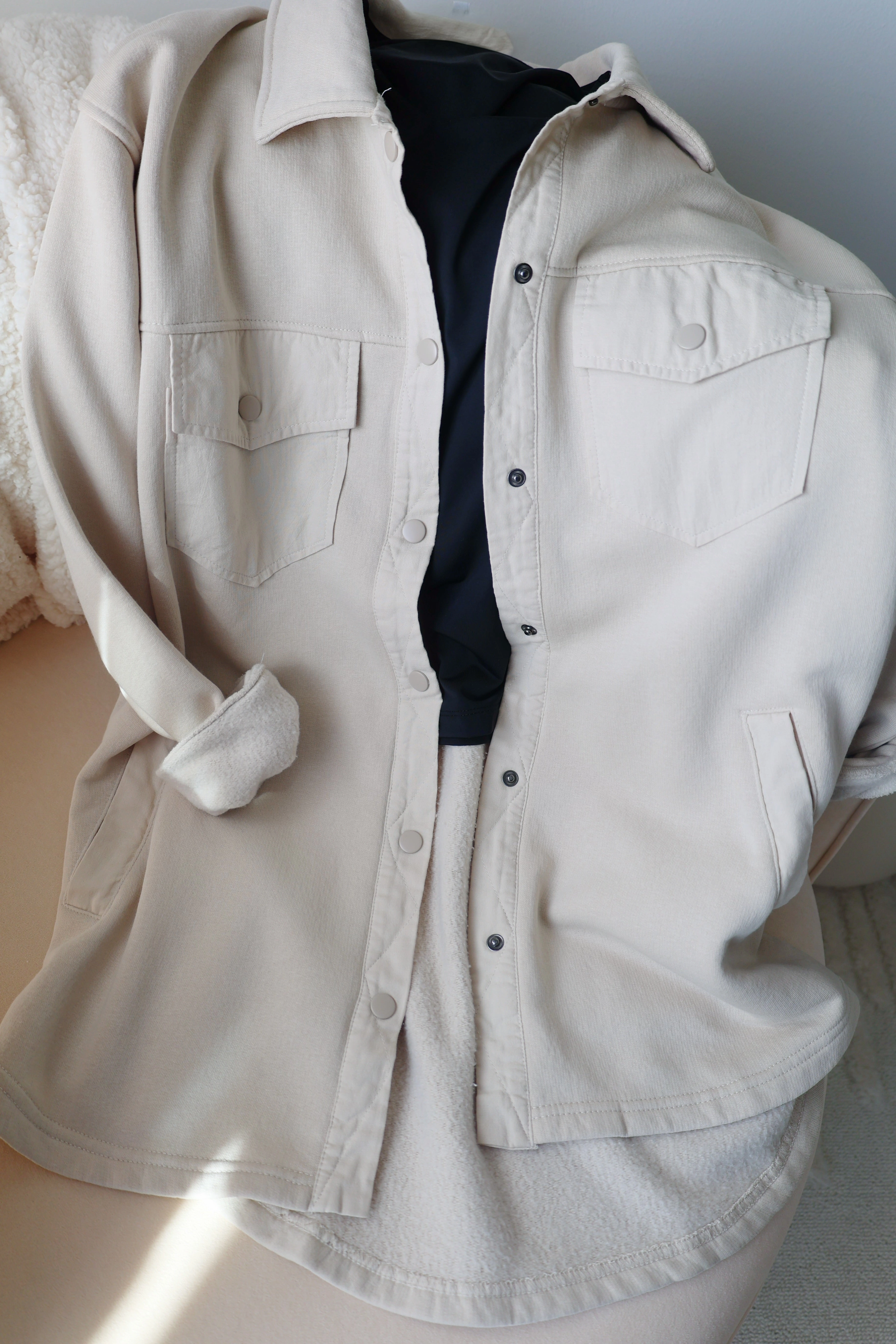 In A Snap Shacket- Natural UltraFineMesh FrictionResistant Edges