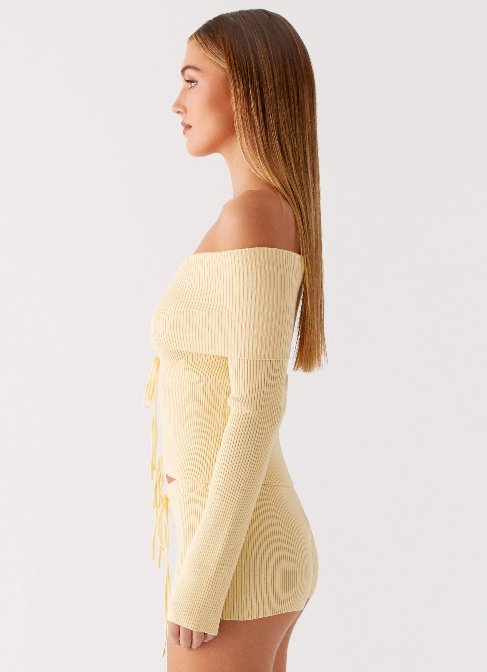 Basic Fit Comfortable fit Muted Muse Knit Long Sleeve Top - Yellow