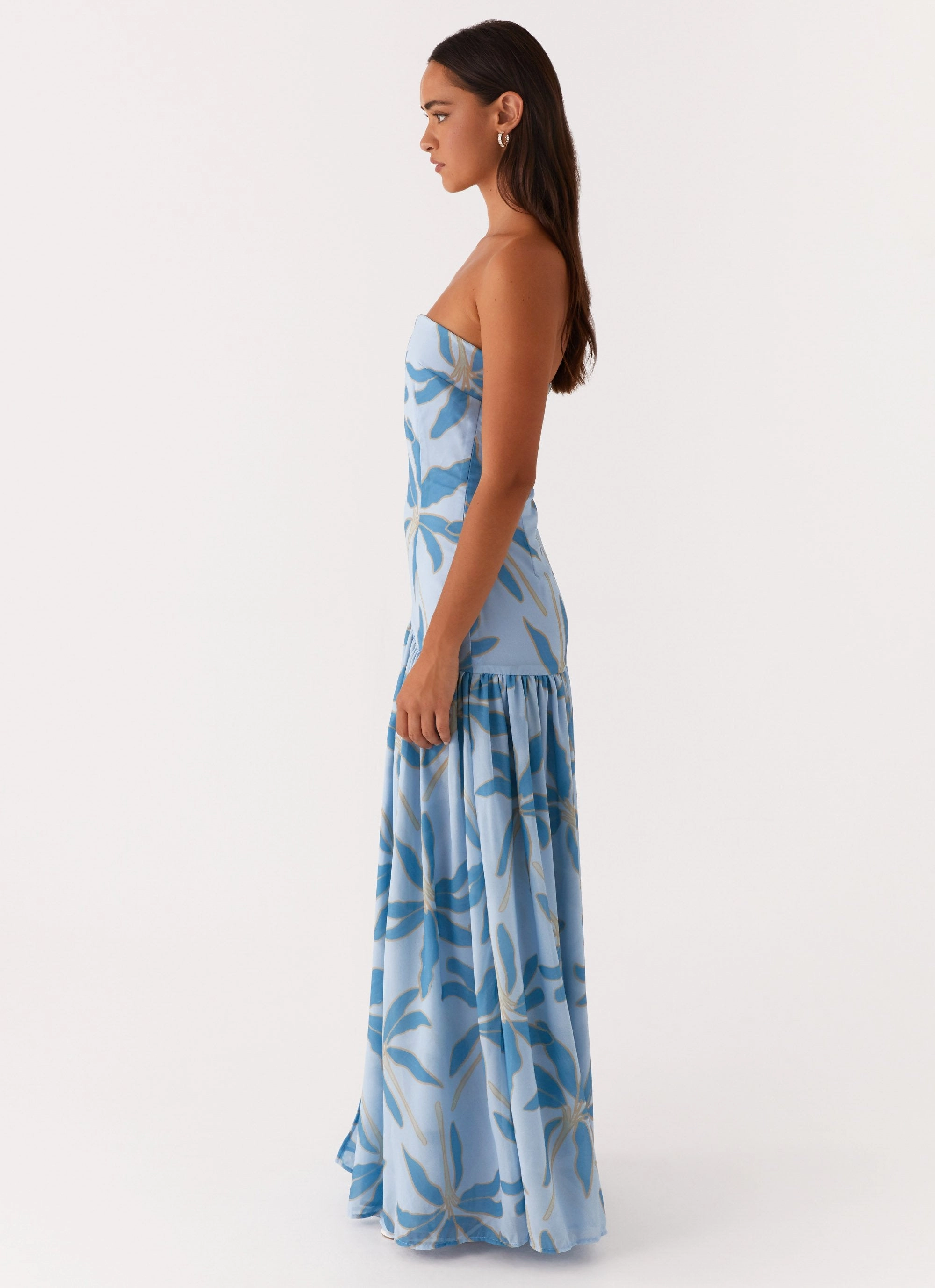 Eden Strapless Maxi Dress - Opulent Blue Urban Light