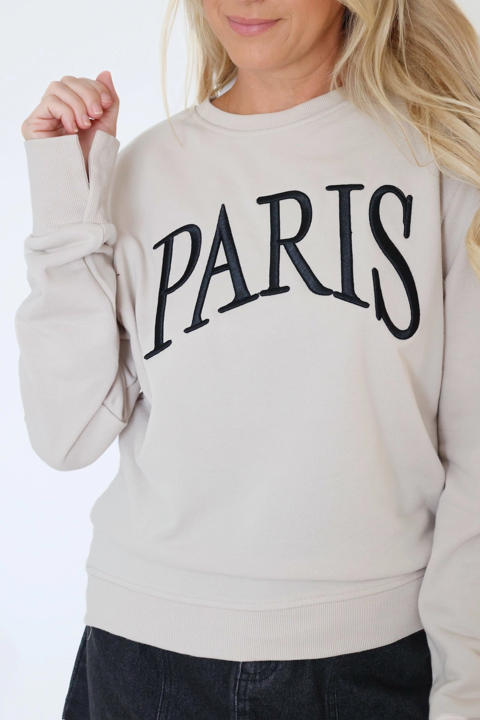 Paris Girl Sweatshirt Breathable Mesh Insert Durable Weave