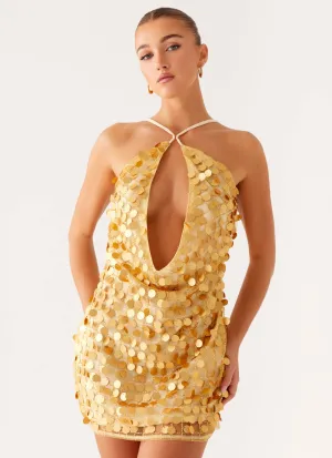 Comfort-First Xander Sequin Mini Dress - Gold