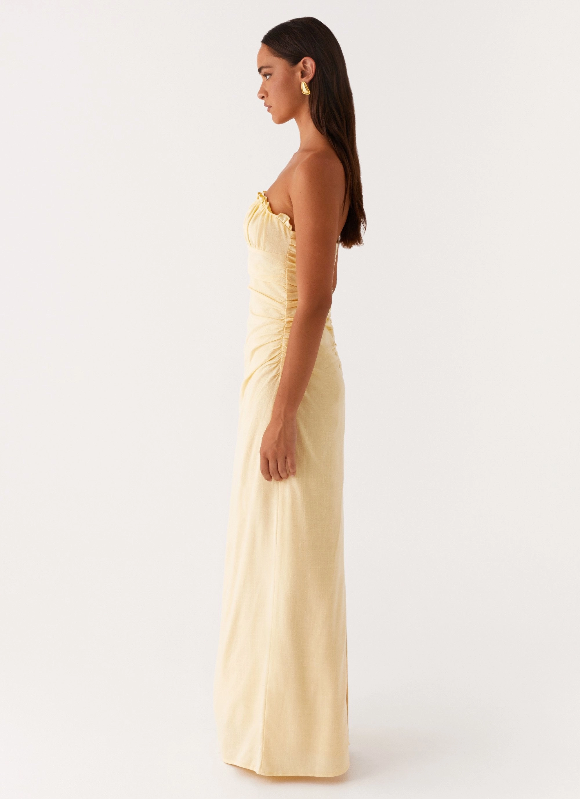 Summer Ease Xena Gathered Maxi Dress - Yellow