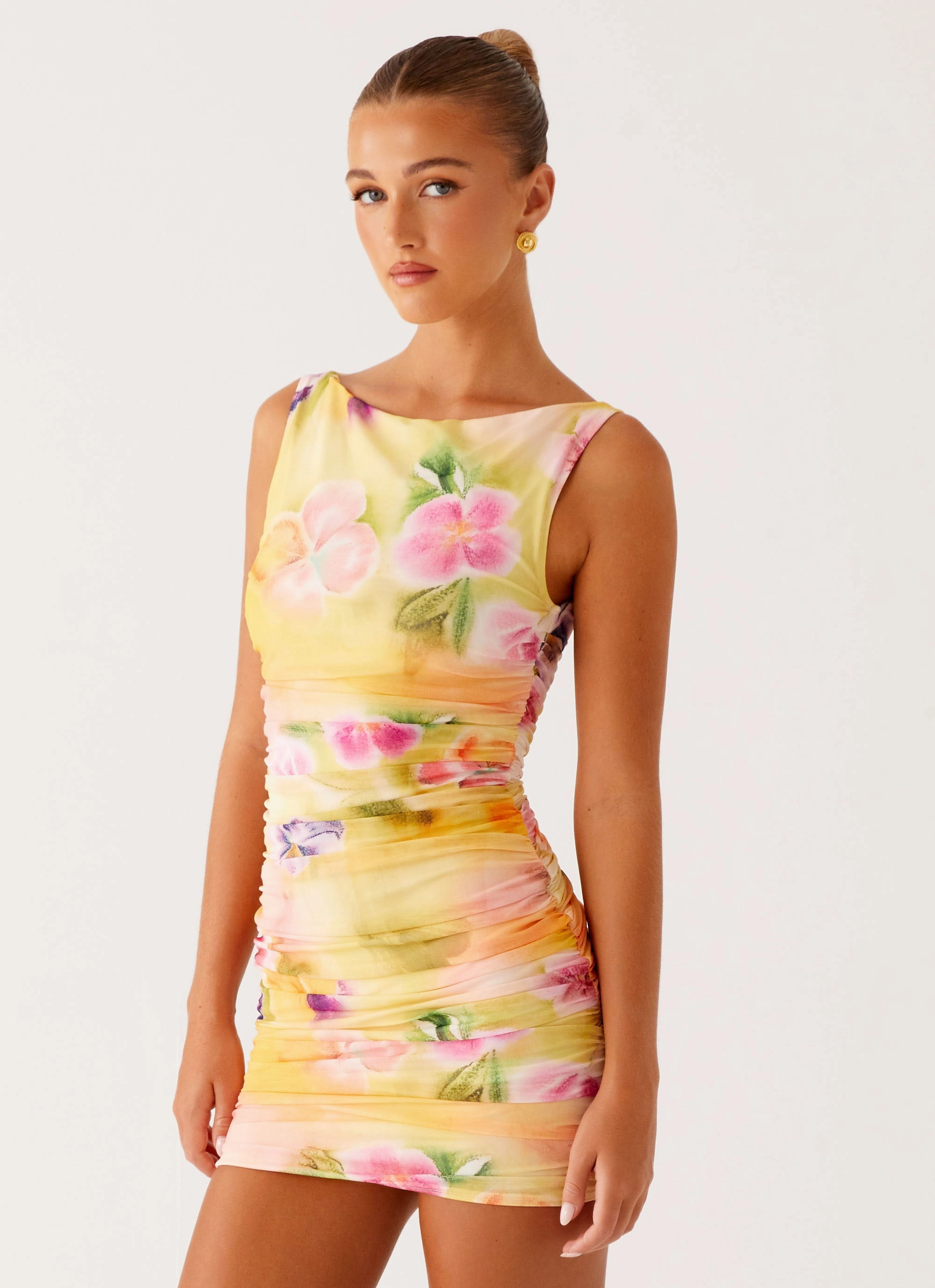 Sleek Layer Yennifer Mini Dress - Sunburst Floral