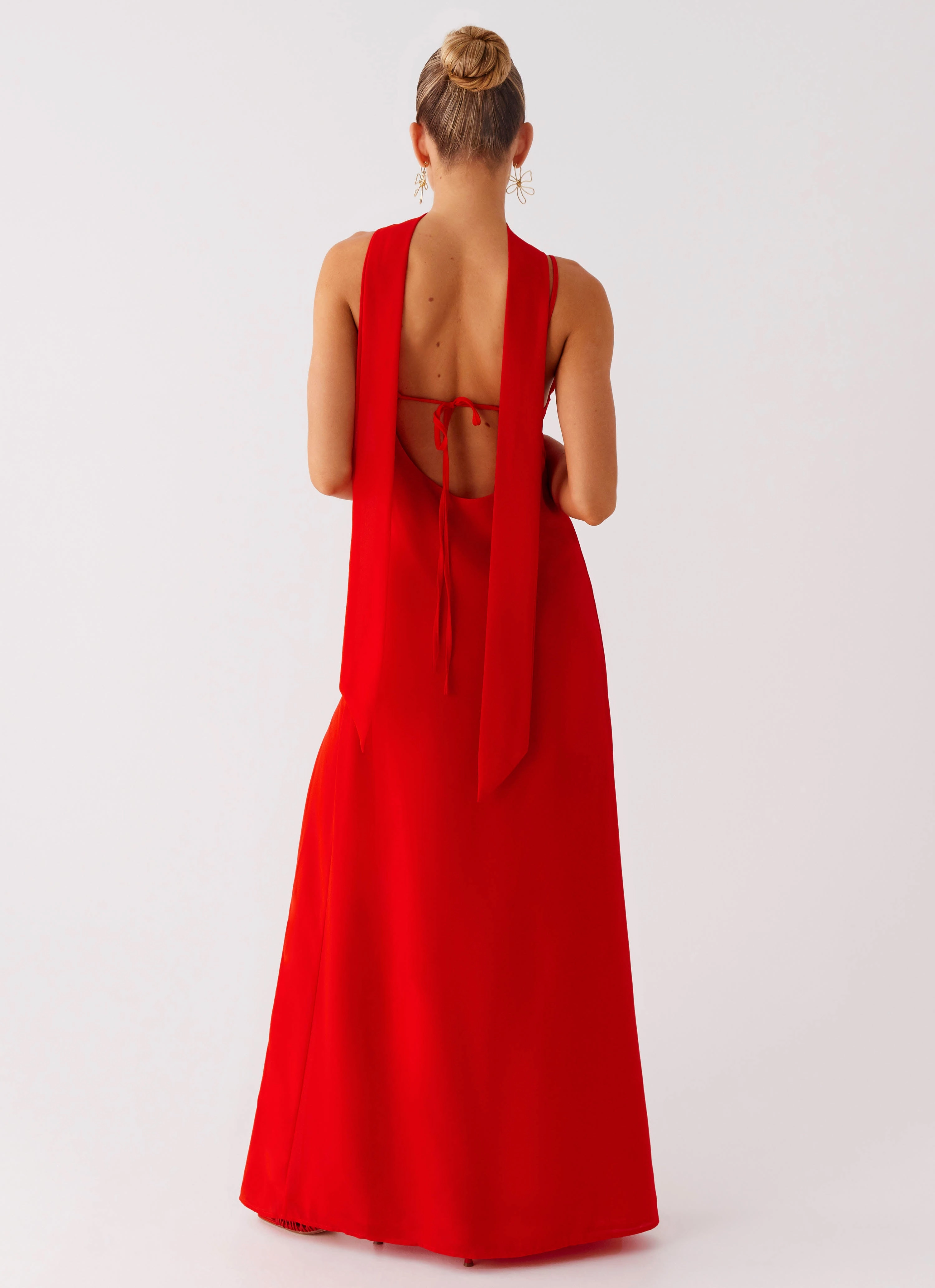 Yorke Scarf Maxi Dress - Raspberry Red Countryside-Style