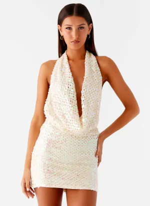 You Make Me Feel Mini Dress - Ivory Multi Pocket Design