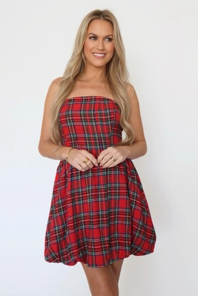Yuletide Plaid Mini Dress (final sale) RelaxedFit Yuletide Plaid Mini Dress (final sale) AdjustableCuffs