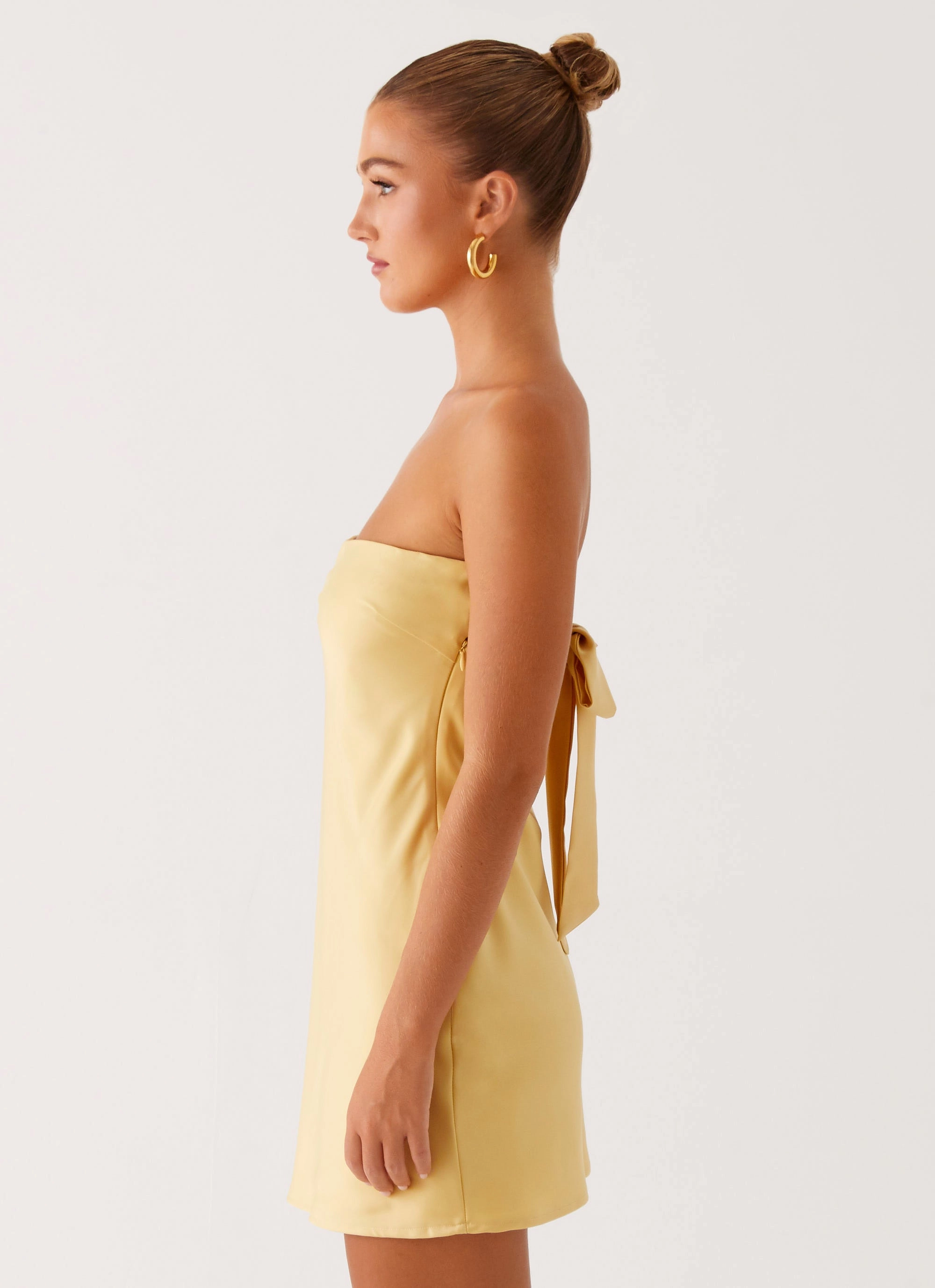 Yulina Mini Dress - Yellow Sheer Light Timeless Piece