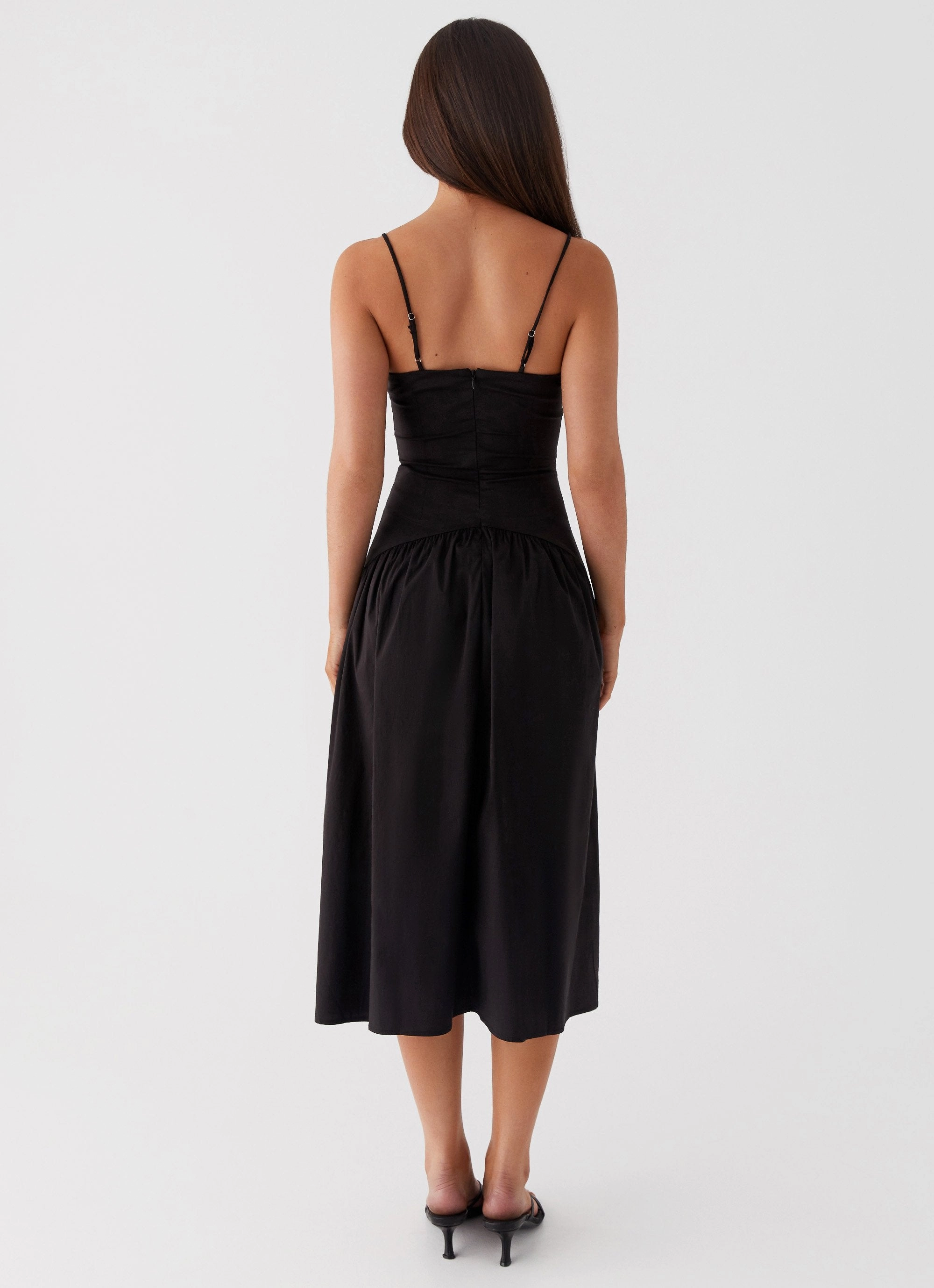 Yvette Corset Midi Dress - Black Fluid Shape