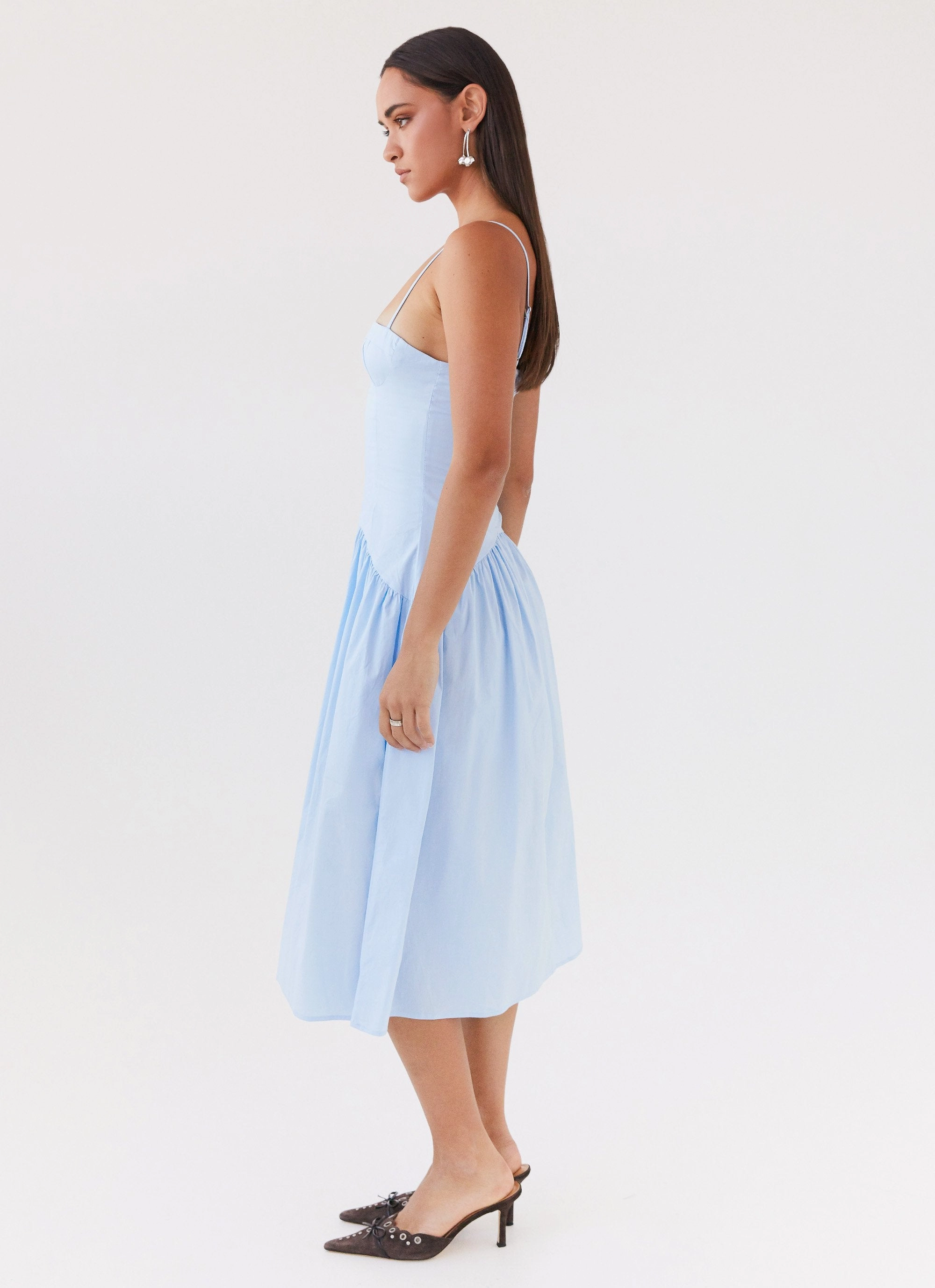 Yvette Corset Midi Dress - Blue Move Free