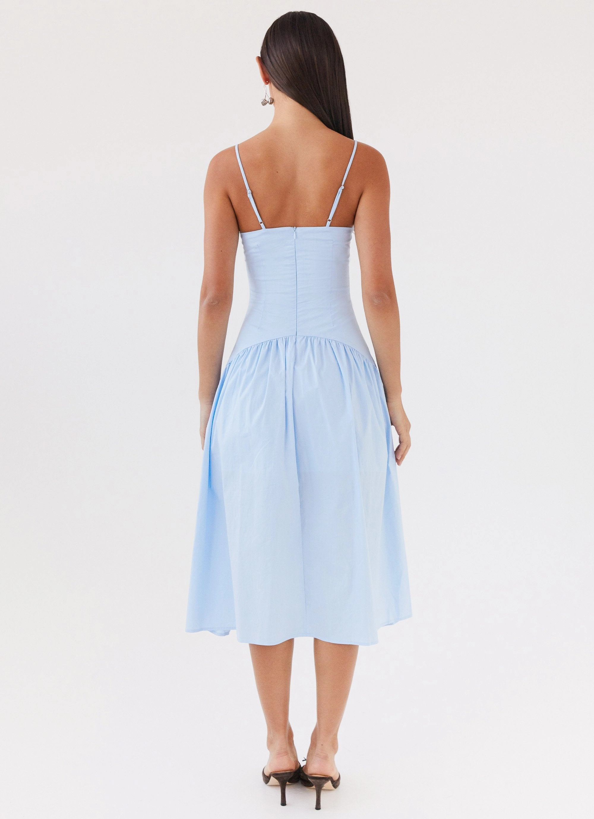 LightweightMaterial Trend Glow Yvette Corset Midi Dress - Blue