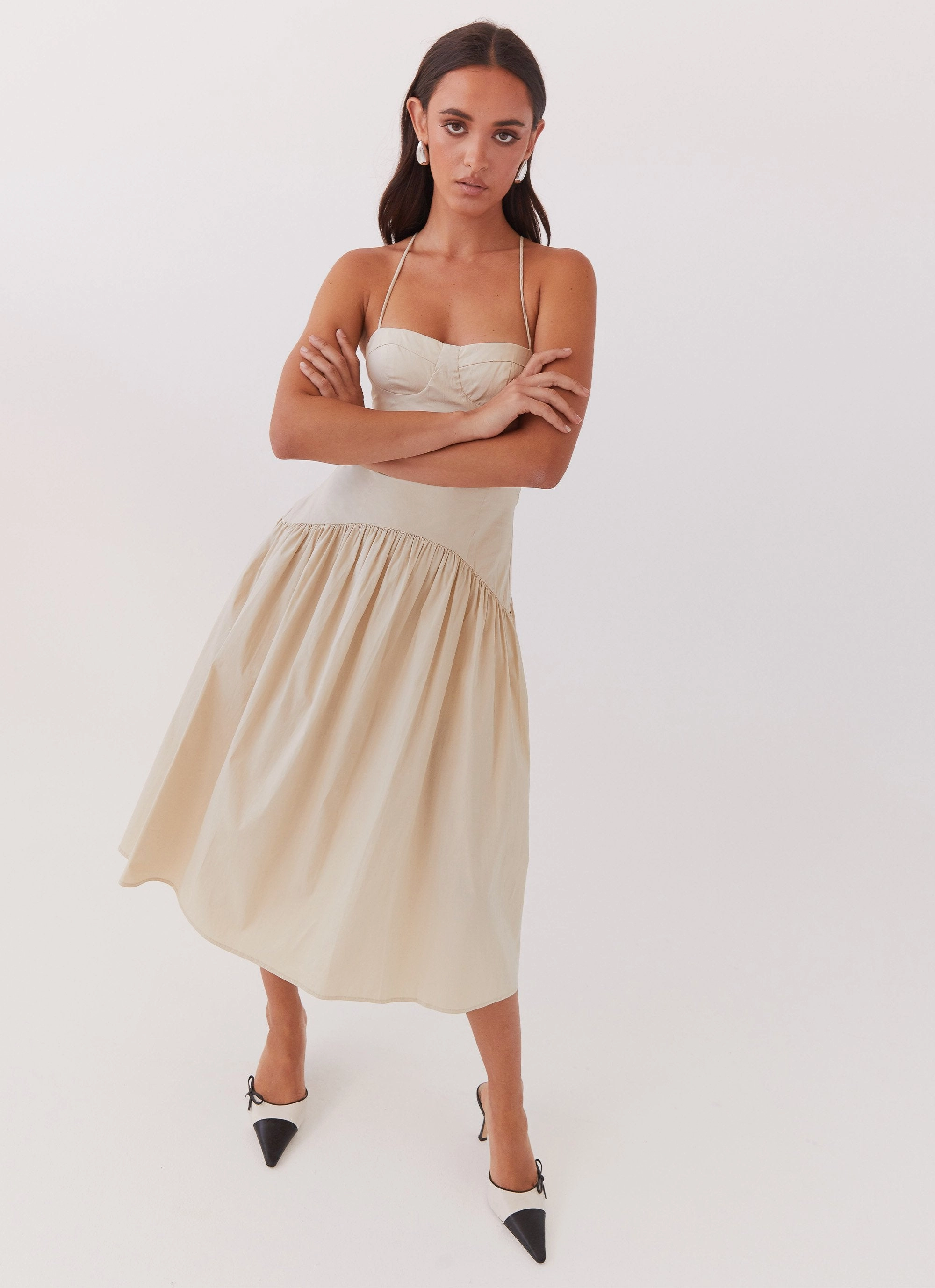 Tailored Layers Yvette Corset Midi Dress - Desert Sage