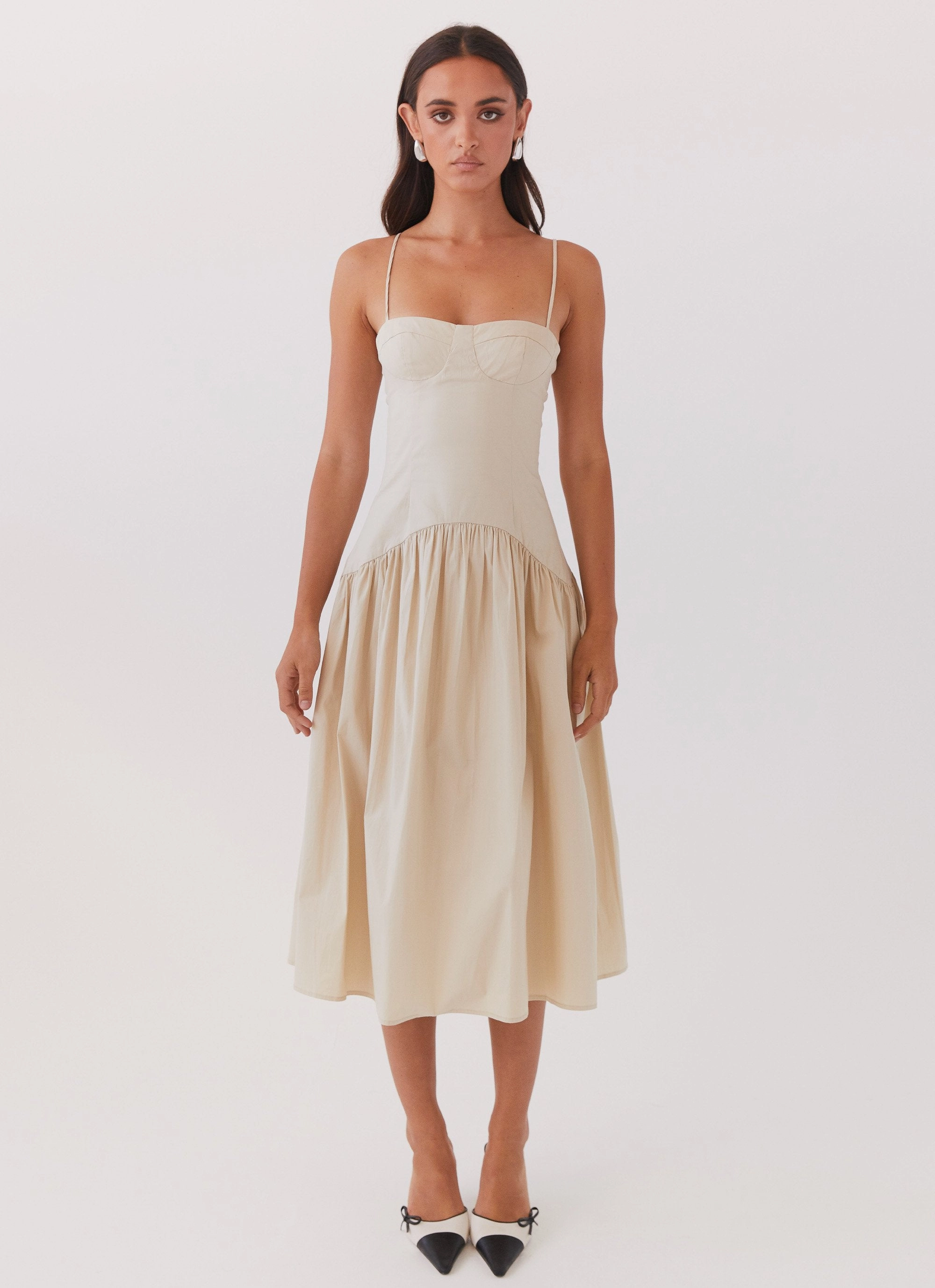 Practical-Style Yvette Corset Midi Dress - Desert Sage