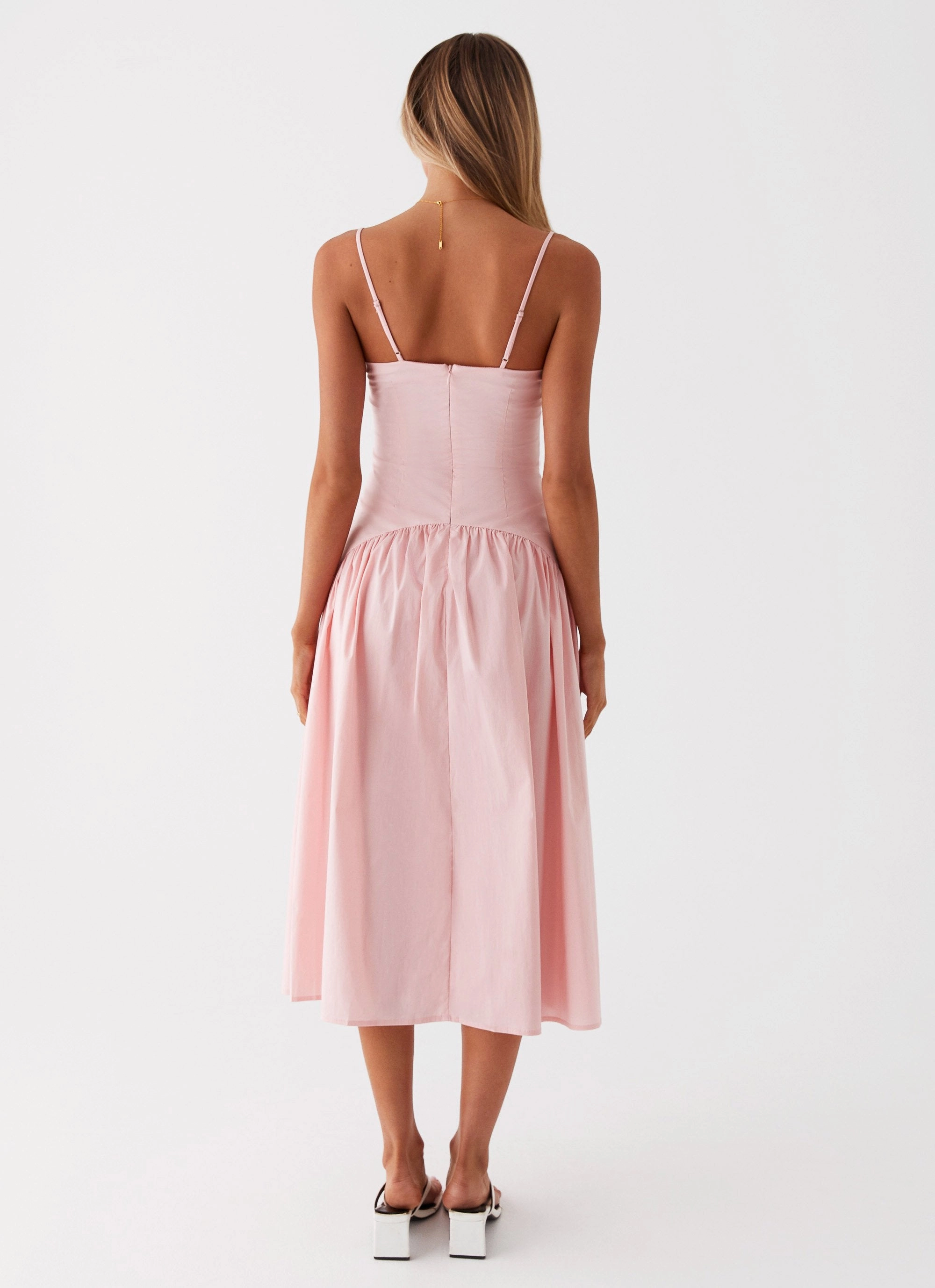 Light Soft One Piece Look Yvette Corset Midi Dress - Pink