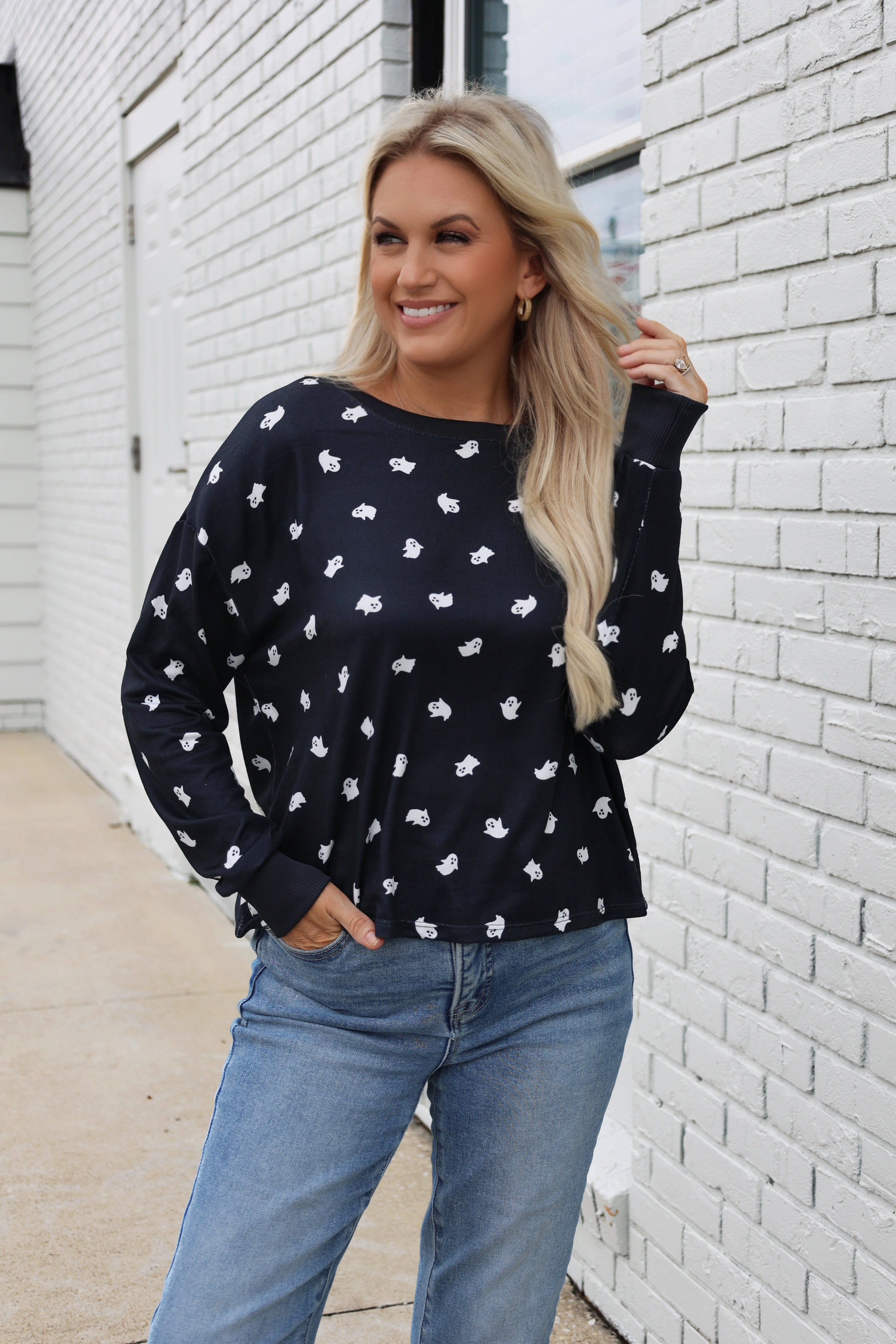 Comfortable Collar Z Supply Regan Ghost Top