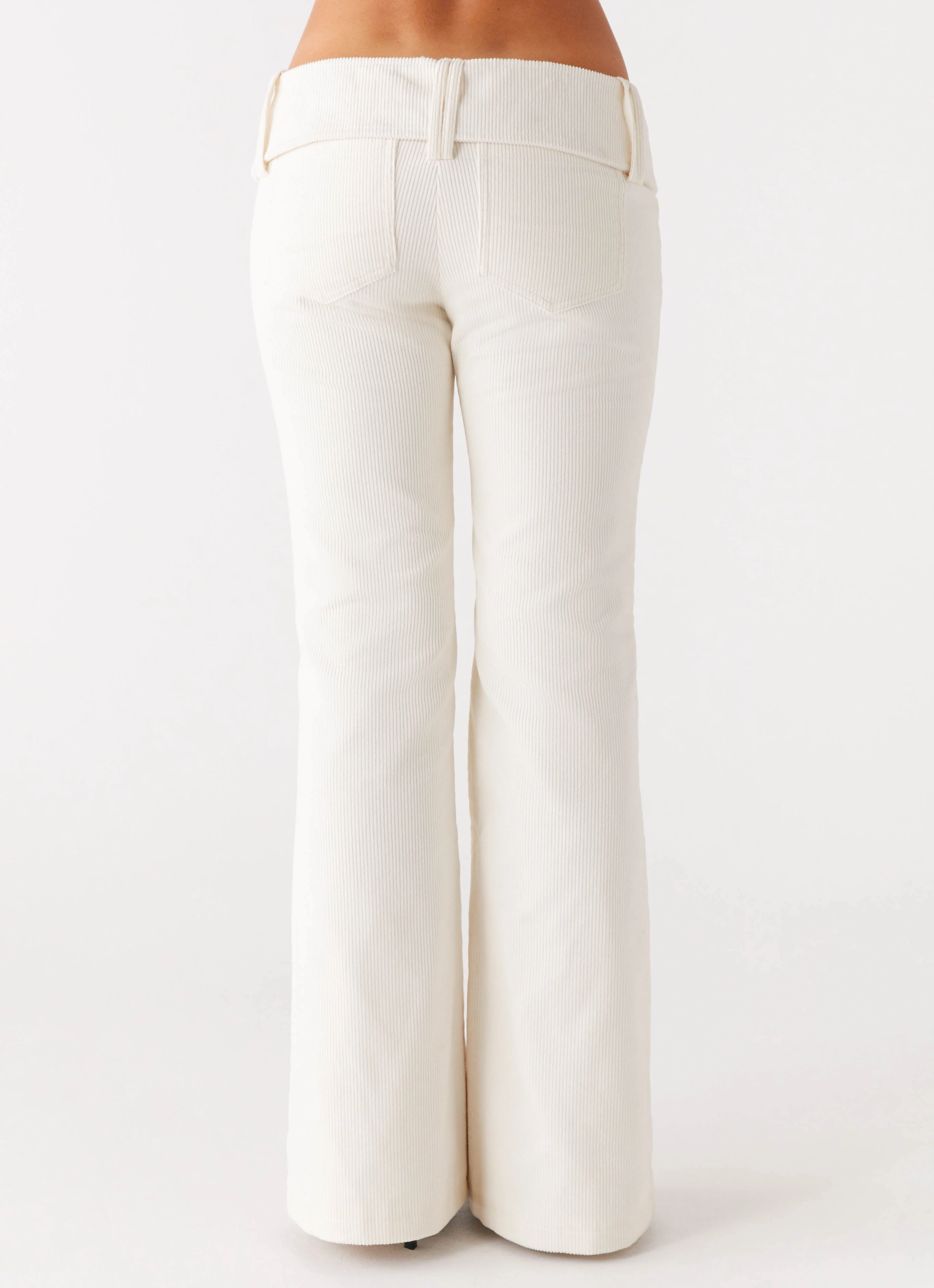 Zadie Low Rise Cord Jeans - Pearl Nature Lover Gym Ready Music Event Premium Outdoor Enthusiast