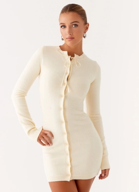 Zaffia Knit Mini Dress - Ivory Stylish and Versatile Sister Glow Zaffia Knit Mini Dress - Ivory