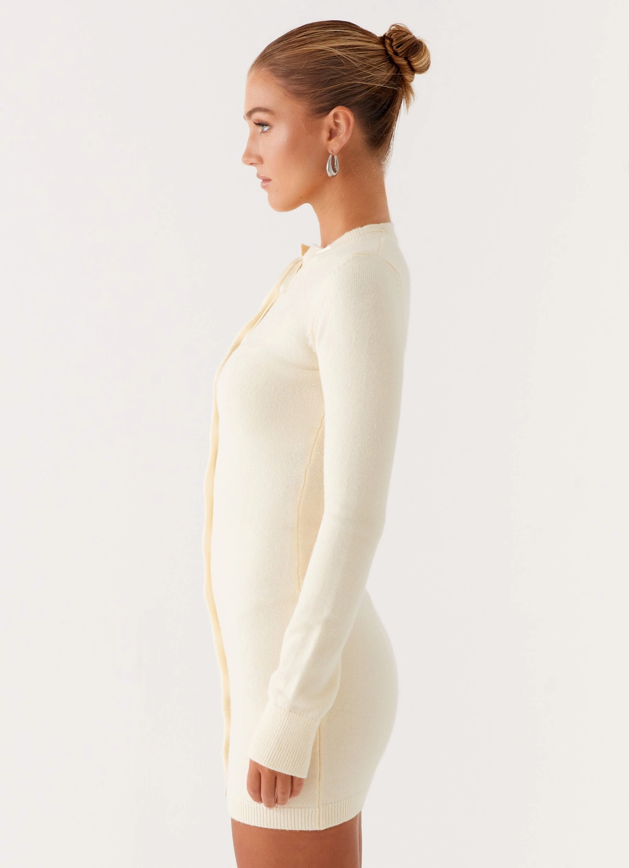 Zaffia Knit Mini Dress - Ivory Weekend Feel