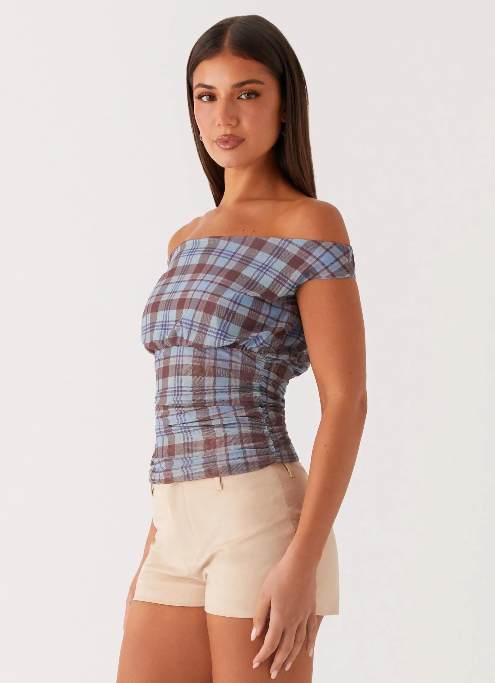 Flexible Neckline Zahli Off Shoulder Top - Shoreline Check