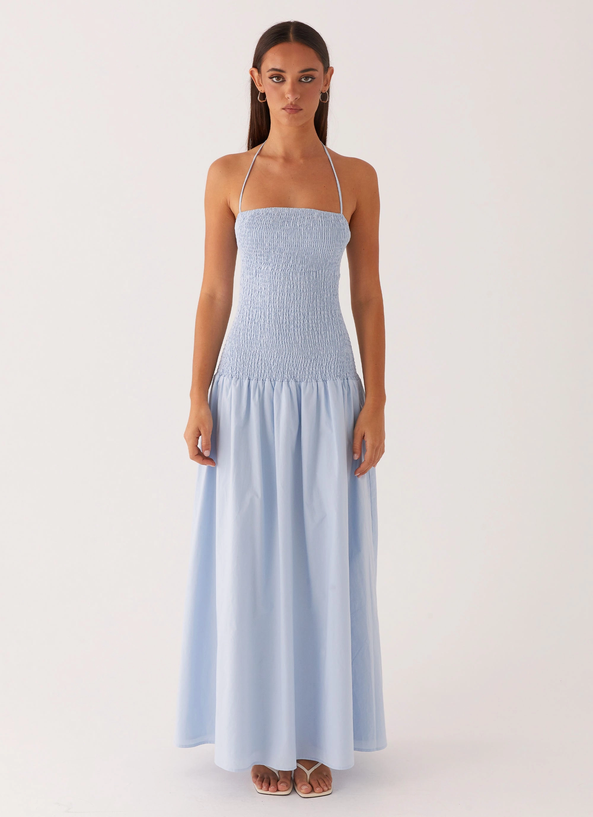 Fitted Design Zahra Maxi Dress - Blue