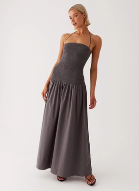 Stylish Line Sequin-Detail Zahra Maxi Dress - Charcoal