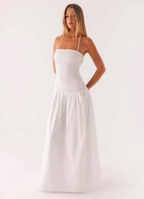 Zahra Maxi Dress - White Recycled Polyester Blend Zahra Maxi Dress - White Gift-Worthy