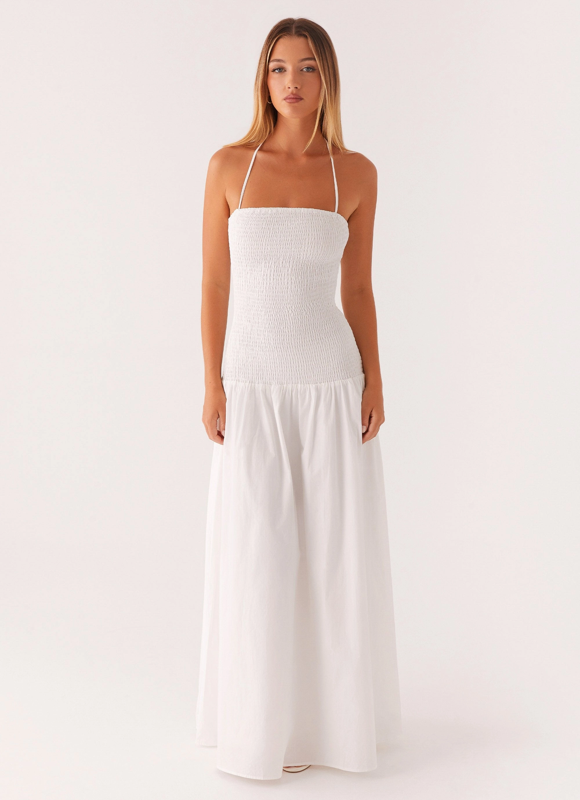 Zahra Maxi Dress - White Active Outfit