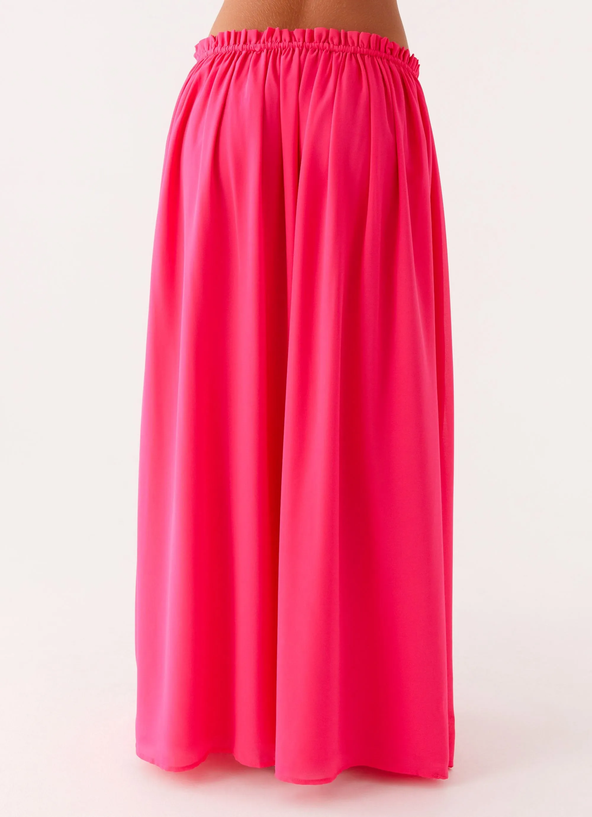 Zaya Maxi Skirt - Fuchsia Relaxed Vibe Roll Up Hem