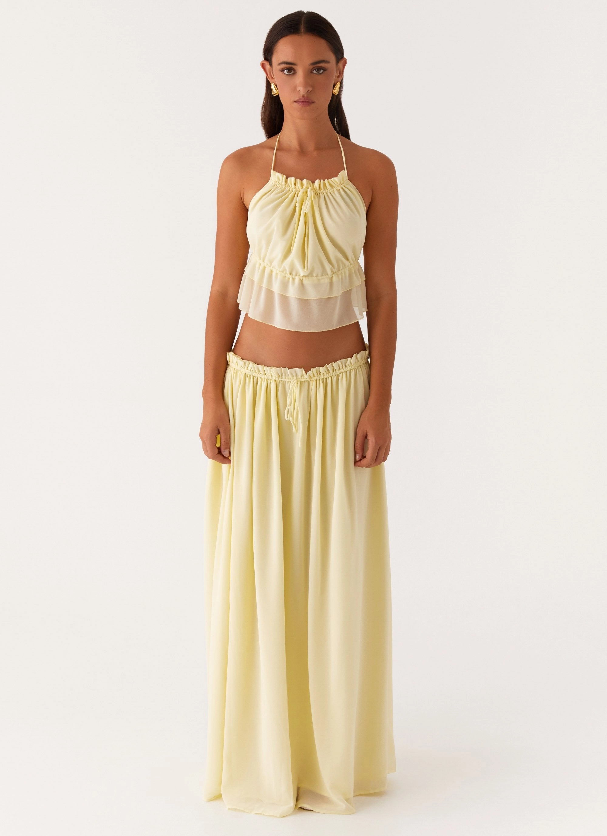 BreathableMeshPanel Zaya Backless Top - Yellow