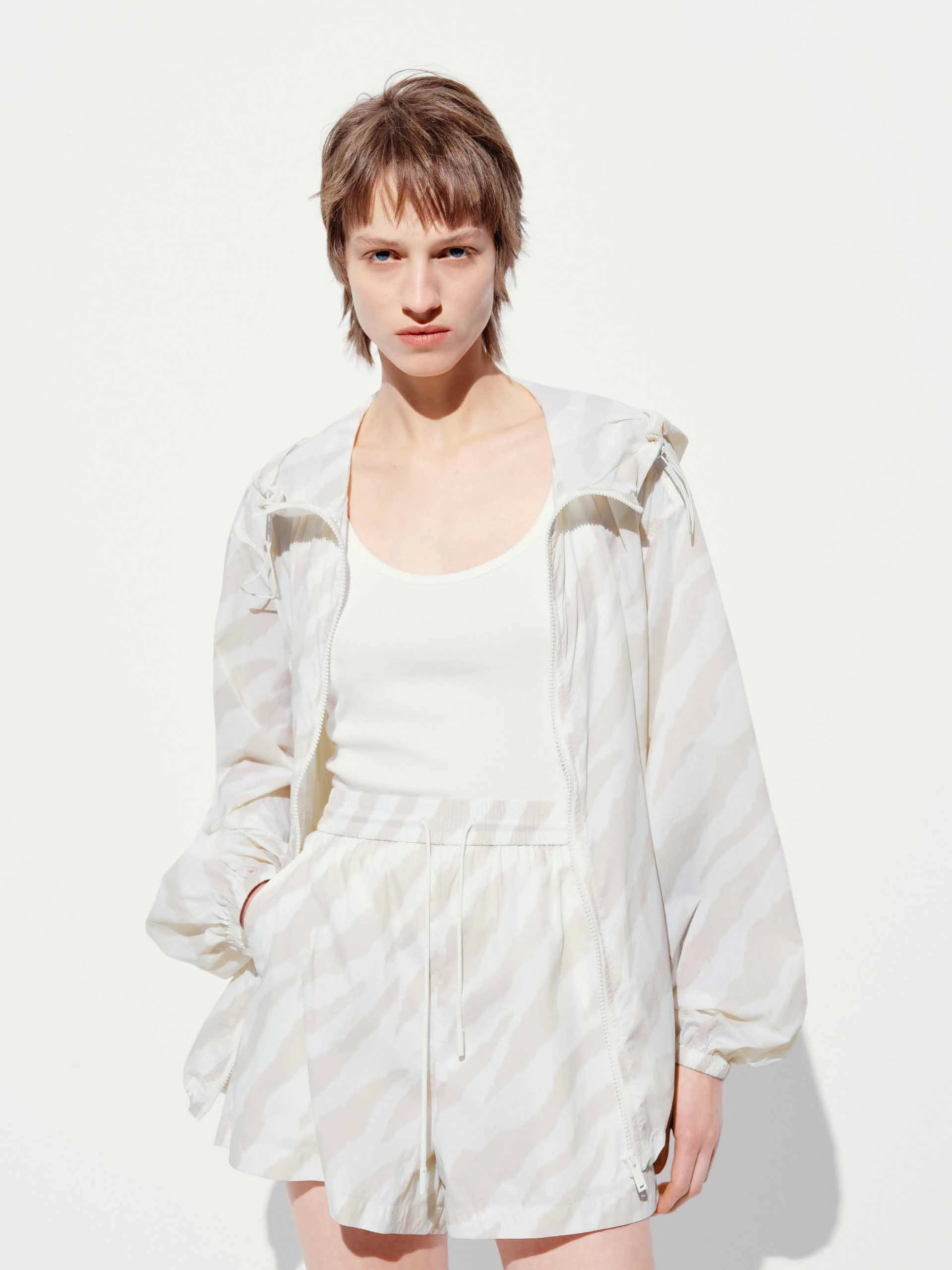 Zebra Pattern Hooded Coat