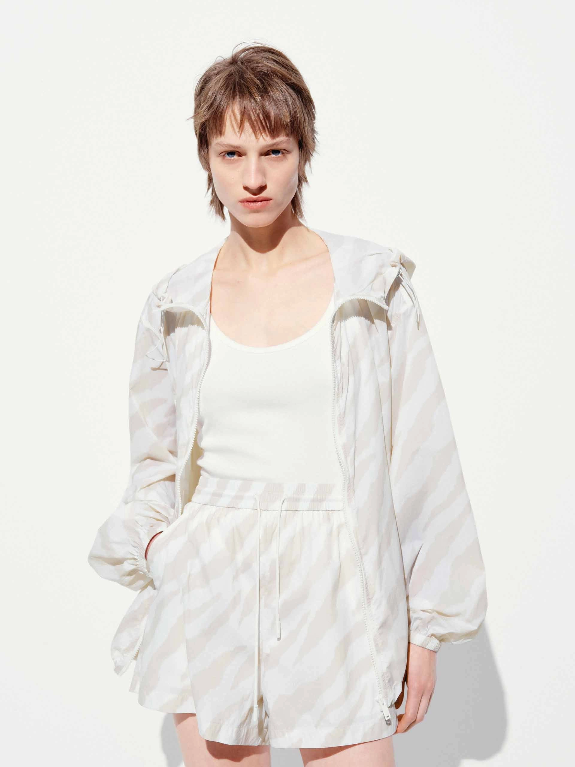 Zebra Pattern Hooded Coat