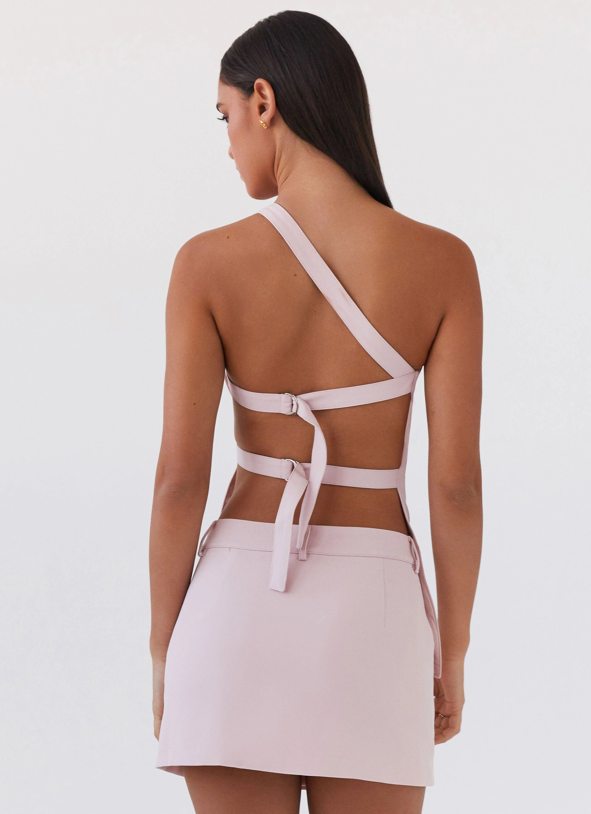 FlatlockSeamTechnique Zeina One Shoulder Top - Pink