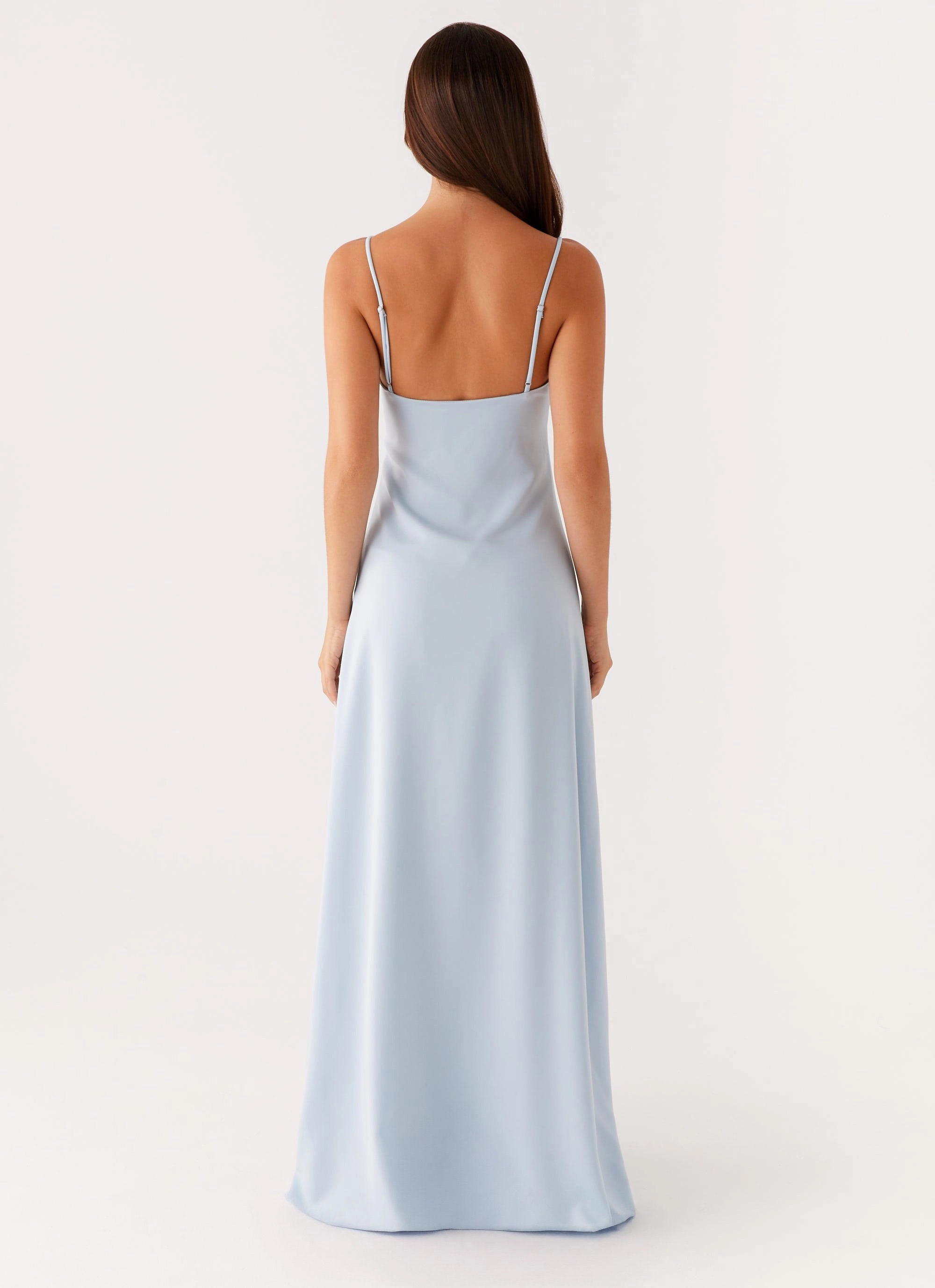 Romantic-Style Neat Finish Zelda Maxi Dress - Blue